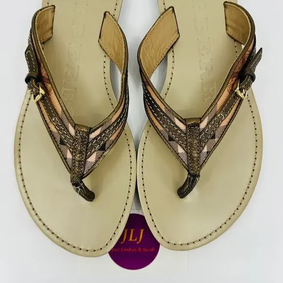 Burberry Women's Aldermary Haymarket Check Flip Flop Sandals Size 39 EU / 9 US - Picture 5 of 15